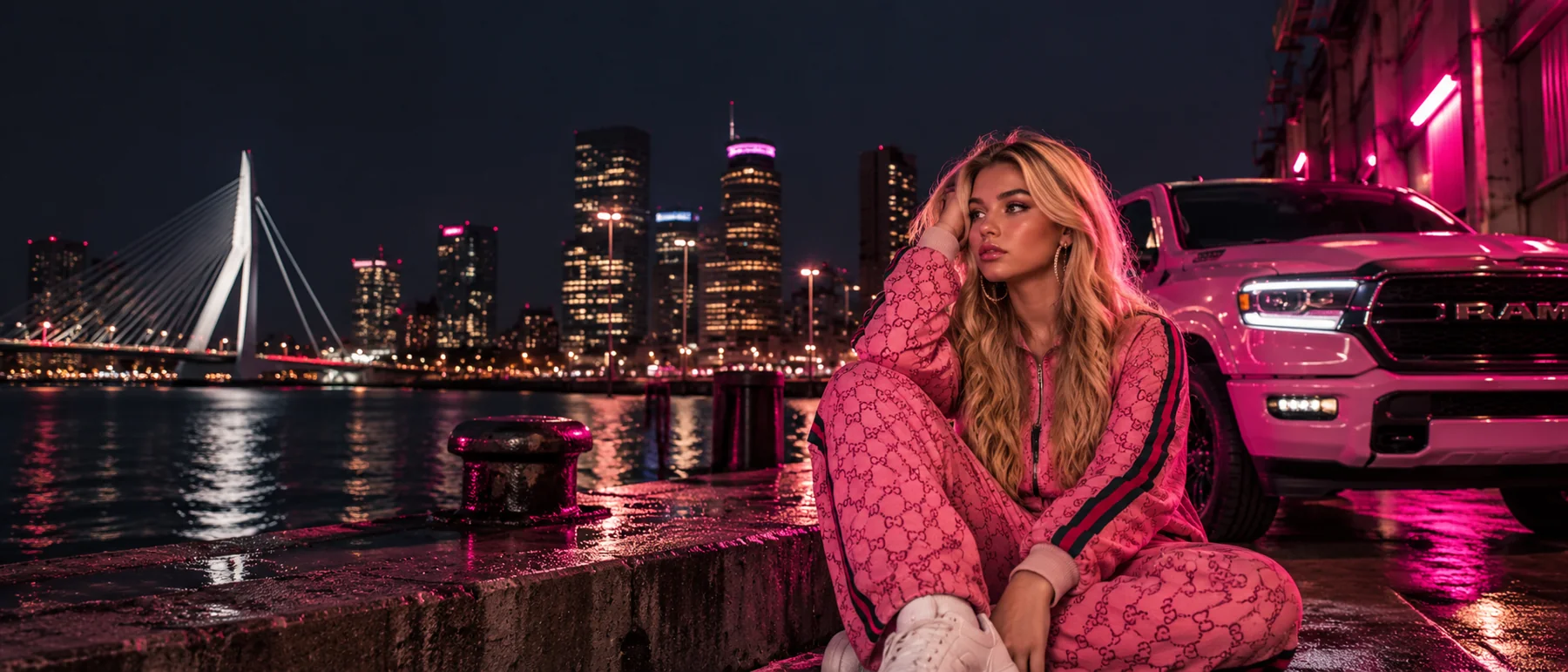 LIVA aan de Rotterdamse kade bij nacht